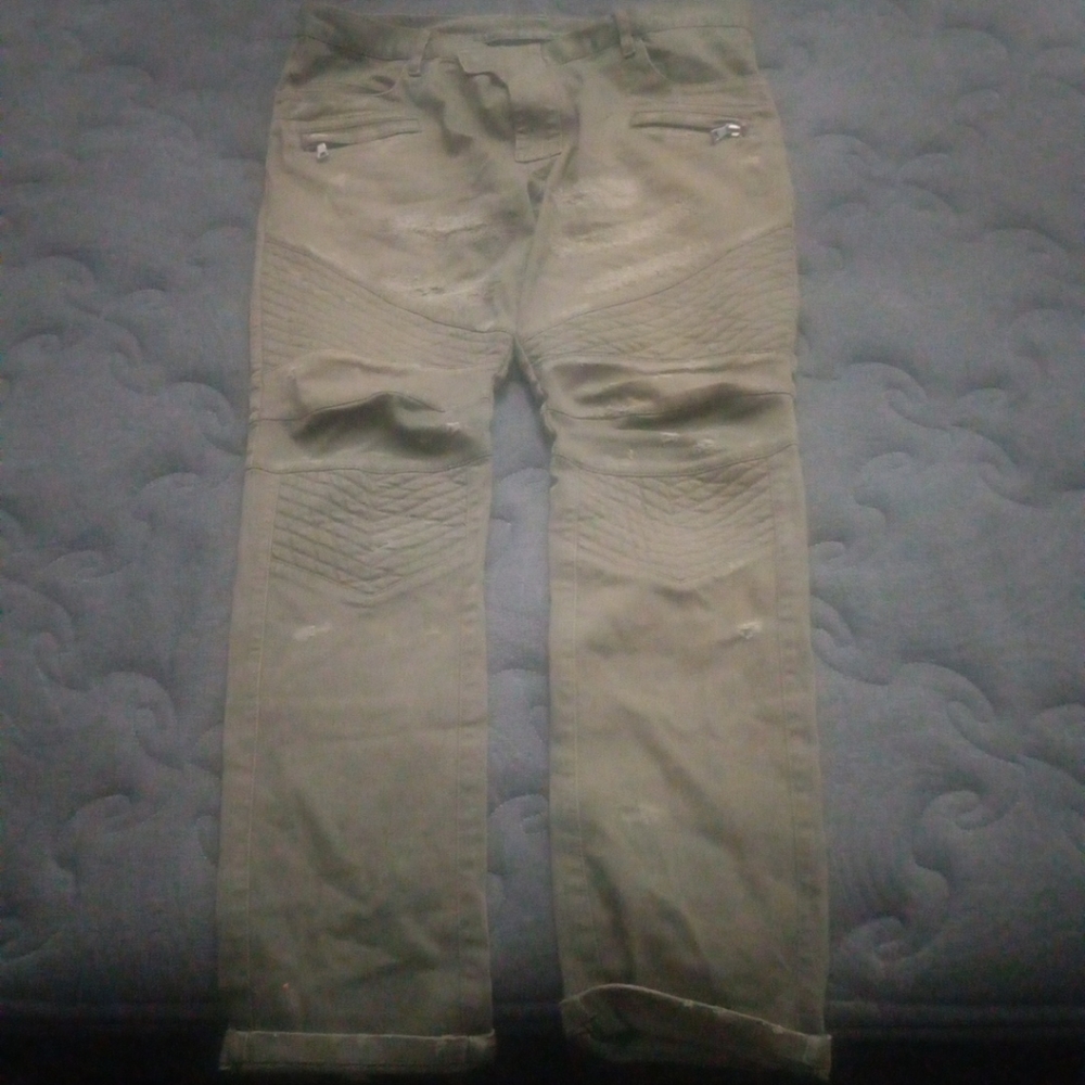 Alessandrini New York Mens Olive Green Pants Sz 38